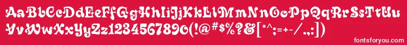 Sixties Font – White Fonts on Red Background