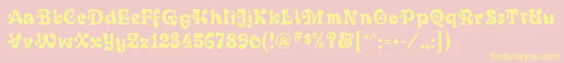 Sixties Font – Yellow Fonts on Pink Background