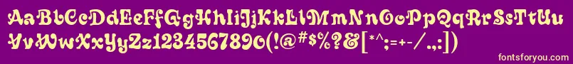 Sixties Font – Yellow Fonts on Purple Background