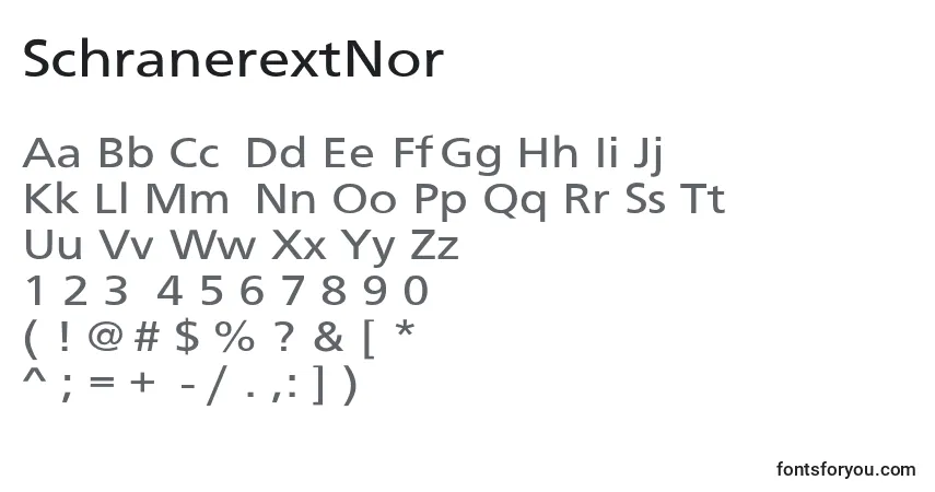 SchranerextNor font – alphabet, numbers, special characters