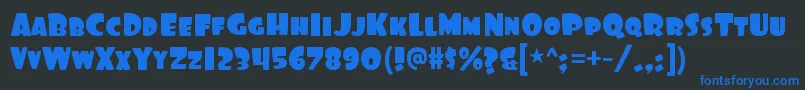 FooRegular Font – Blue Fonts on Black Background