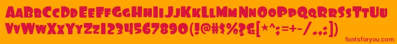 FooRegular Font – Red Fonts on Orange Background