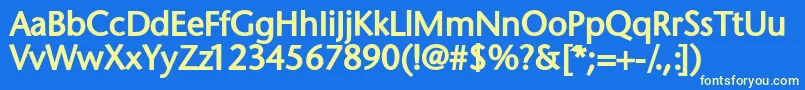 GioanasskBold Font – Yellow Fonts on Blue Background