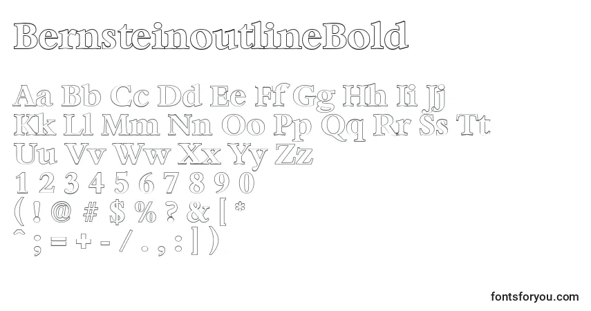 A fonte BernsteinoutlineBold – alfabeto, números, caracteres especiais