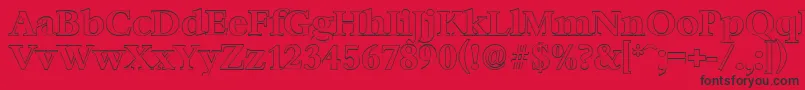 フォントBernsteinoutlineBold – 赤い背景に黒い文字