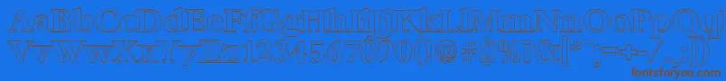 BernsteinoutlineBold Font – Brown Fonts on Blue Background