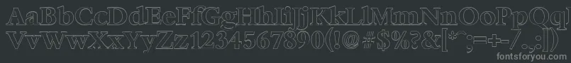 フォントBernsteinoutlineBold – 黒い背景に灰色の文字