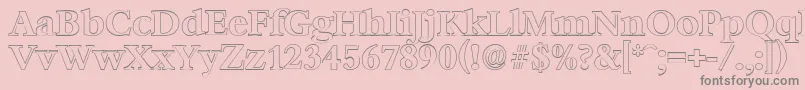 BernsteinoutlineBold-Schriftart – Graue Schriften auf rosa Hintergrund