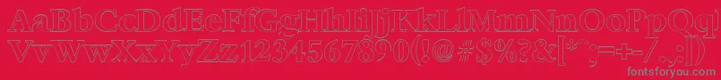 BernsteinoutlineBold Font – Gray Fonts on Red Background