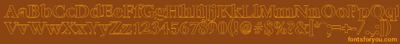 BernsteinoutlineBold Font – Orange Fonts on Brown Background