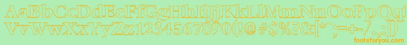 BernsteinoutlineBold Font – Orange Fonts on Green Background
