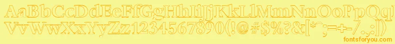 BernsteinoutlineBold Font – Orange Fonts on Yellow Background