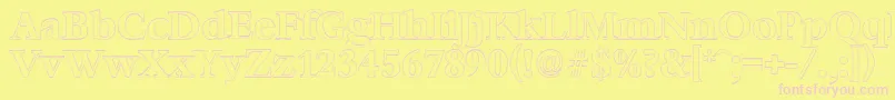 BernsteinoutlineBold Font – Pink Fonts on Yellow Background