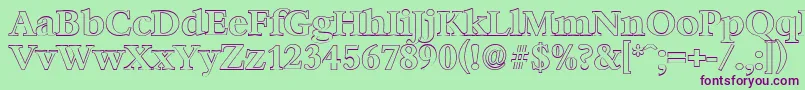 BernsteinoutlineBold Font – Purple Fonts on Green Background