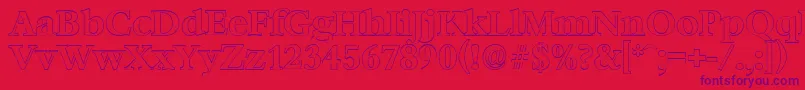 BernsteinoutlineBold Font – Purple Fonts on Red Background
