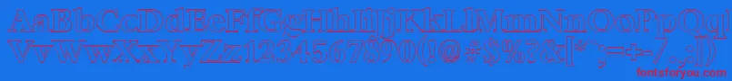 BernsteinoutlineBold Font – Red Fonts on Blue Background