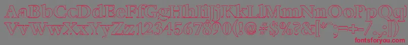 フォントBernsteinoutlineBold – 赤い文字の灰色の背景