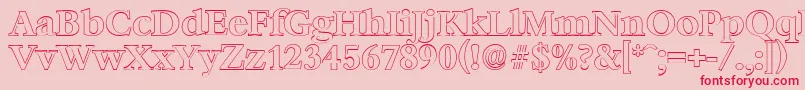 フォントBernsteinoutlineBold – ピンクの背景に赤い文字