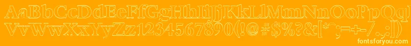 BernsteinoutlineBold Font – Yellow Fonts on Orange Background