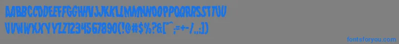 フォントWolfbrotherslean – 灰色の背景に青い文字