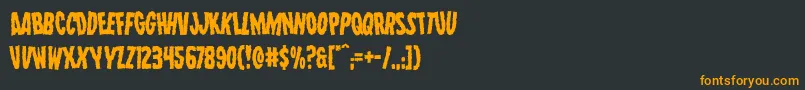 フォントWolfbrotherslean – 黒い背景にオレンジの文字