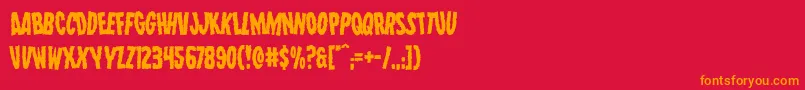 フォントWolfbrotherslean – 赤い背景にオレンジの文字