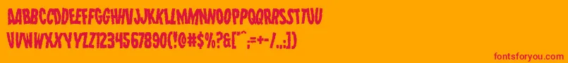 フォントWolfbrotherslean – オレンジの背景に赤い文字