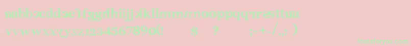 Karabine. Font – Green Fonts on Pink Background