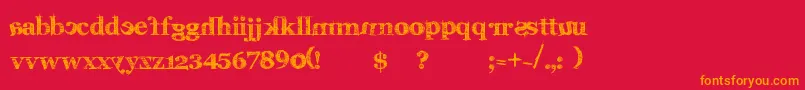 Karabine. Font – Orange Fonts on Red Background