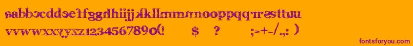 Karabine. Font – Purple Fonts on Orange Background