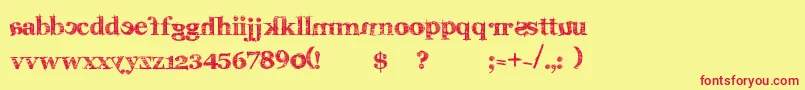 Karabine. Font – Red Fonts on Yellow Background