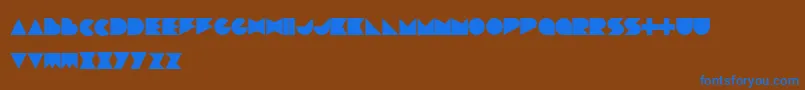 Czcionka Devlose – niebieskie czcionki na brązowym tle