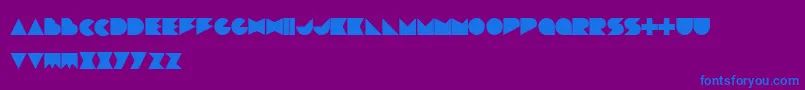 フォントDevlose – 紫色の背景に青い文字