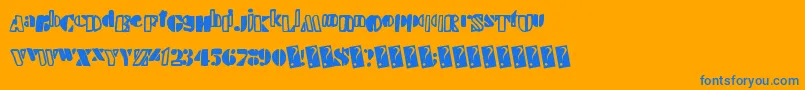 フォントHandystencil – オレンジの背景に青い文字