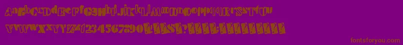 Handystencil-Schriftart – Braune Schriften auf violettem Hintergrund