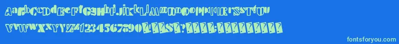 Handystencil Font – Green Fonts on Blue Background