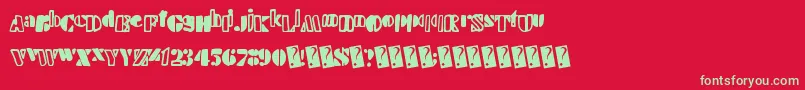 Handystencil Font – Green Fonts on Red Background