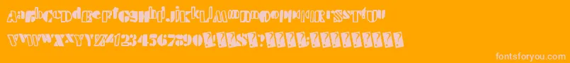 Handystencil-Schriftart – Rosa Schriften auf orangefarbenem Hintergrund