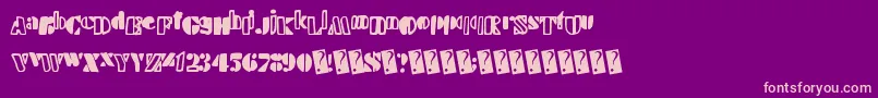 Handystencil-Schriftart – Rosa Schriften auf violettem Hintergrund