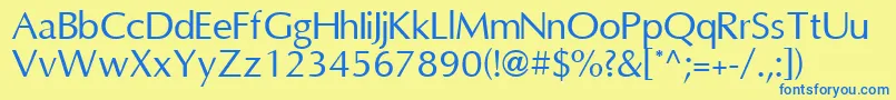 OmniRegular Font – Blue Fonts on Yellow Background