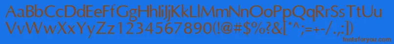 OmniRegular Font – Brown Fonts on Blue Background