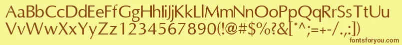 OmniRegular Font – Brown Fonts on Yellow Background
