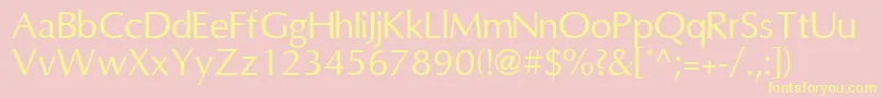 OmniRegular-Schriftart – Gelbe Schriften auf rosa Hintergrund