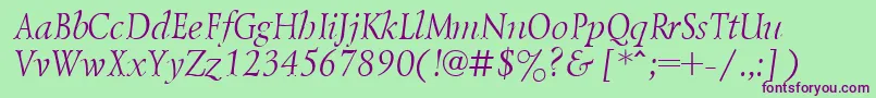 Lzr46C Font – Purple Fonts on Green Background