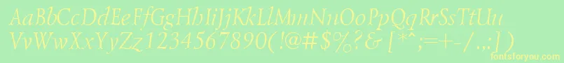 Lzr46C Font – Yellow Fonts on Green Background
