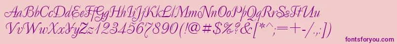 DecorCyrillic-Schriftart – Violette Schriften auf rosa Hintergrund