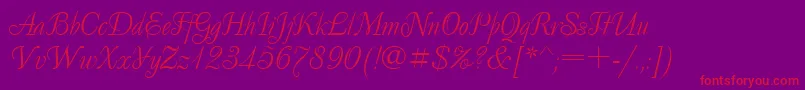 DecorCyrillic-Schriftart – Rote Schriften auf violettem Hintergrund