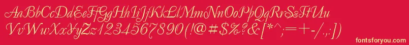 DecorCyrillic Font – Yellow Fonts on Red Background