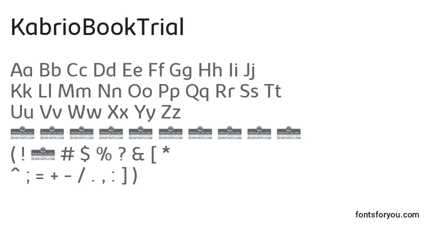 KabrioBookTrial font – alphabet, numbers, special characters