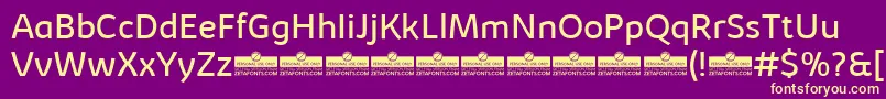 Fonte KabrioBookTrial – fontes amarelas em um fundo roxo